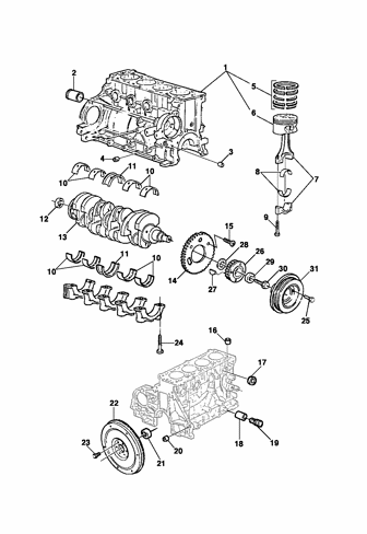 Imagem de Bloco do motor 4 cilindros 2.0/2.2l