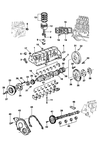 Imagem de Bloco do motor 6 cilindros 4.1l