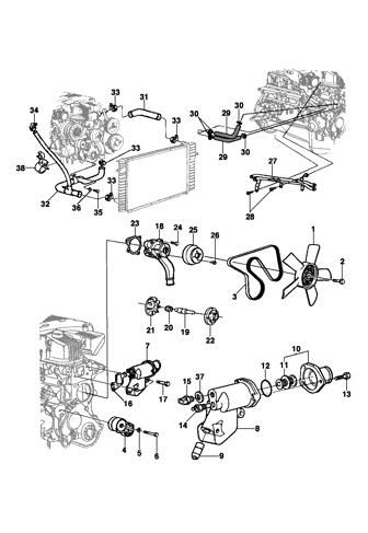 Imagem de Arrefecimento do motor 6 cilindros 4.1l