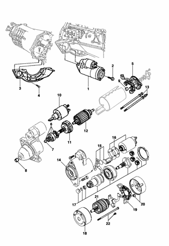 Imagem de Motor de partida do motor 6 cilindros