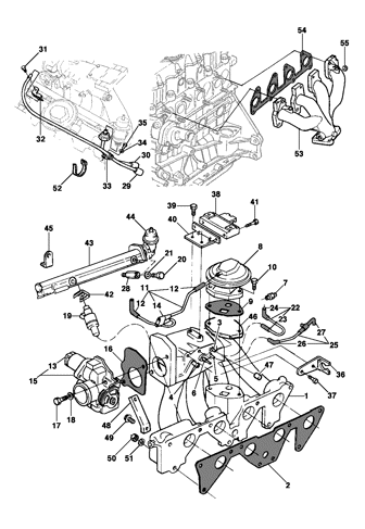 Imagem de Coletor de admissão e escapamento do motor 4 cilindros 2.2l