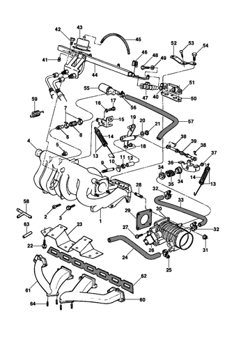 Imagem de Coletor de admissão e escapamento do motor 6 cilindros 3.0l