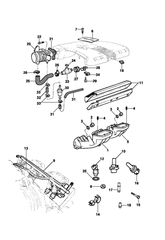 Imagem de Coletor de admissão do motor 6 cilindros 4.1l