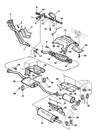 Imagem de Sistema de escapamento do motor 4 cilindros 2.0/2.2l