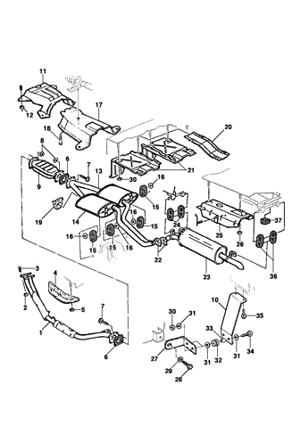 Imagem de Sistema de escapamento do motor 6 cilindros 4.1l