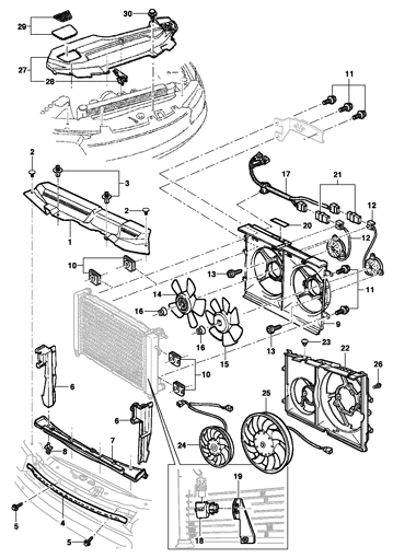 Imagem de Defletor de ar e arrefecimento do motor