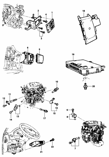Imagem de Módulo de controle eletrônico e sensores - ano modelo 2005/
