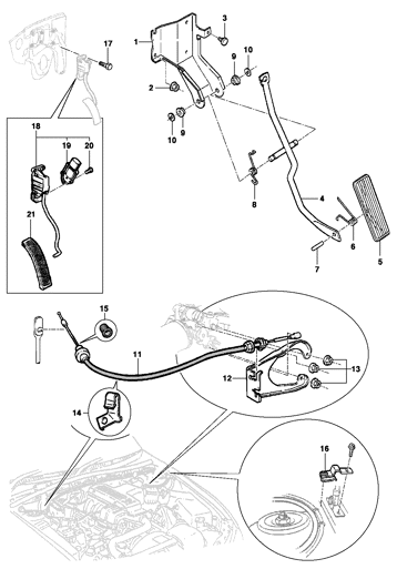 Imagem de Pedal e cabo do acelerador
