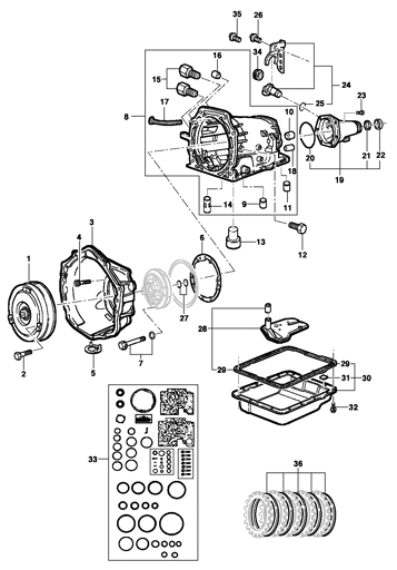 Imagem de Componentes da transmissão automática