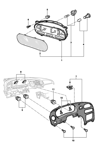 Imagem de Painel de instrumentos - ano modelo 1999/2002