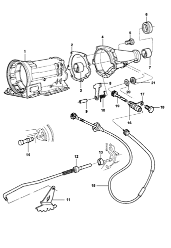Imagem de Carcaça- estensão e cabo do velocímetro da transmissão automática M41