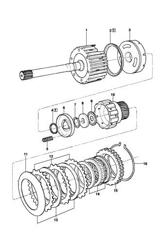 Imagem de Componentes da 3ª embreagem da transmissão automática M41