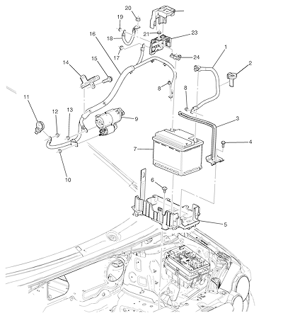 Imagem de Suporte e cabos da bateria para motor 1.6 (LFJ)