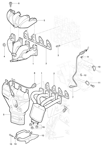 Imagem de Coletor de escape - motor 8V