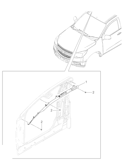 Imagem de Sistema airbag do teto com trilhos e sensores de impacto lateral