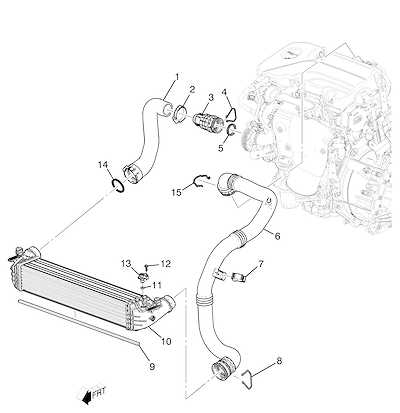 Imagem de Sistema intercooler e resfriamento do ar de carga do turboalimentador
