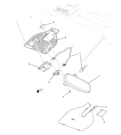 Imagem de Espelho retrovisor interno com sensor de umidade e auto-atenuação
