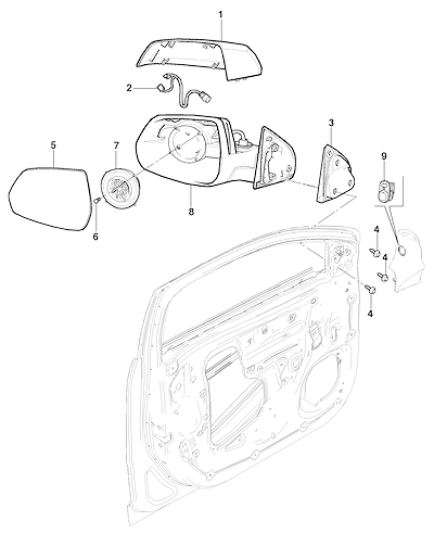 Imagem de Espelho retrovisor elétrico (2012–2020) com motor e controle remoto