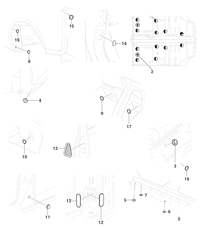 Imagem de Bujões e orifícios para drenagem e vedação da carroceria (20–46 mm)