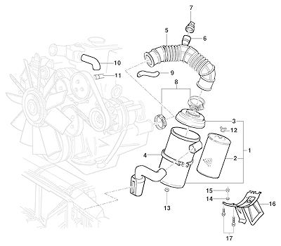 Imagem de Filtro de ar e componentes para motor diesel LK6