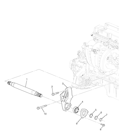 Imagem de Eixo motor dianteiro intermediário e componentes de tração roda dianteira manual