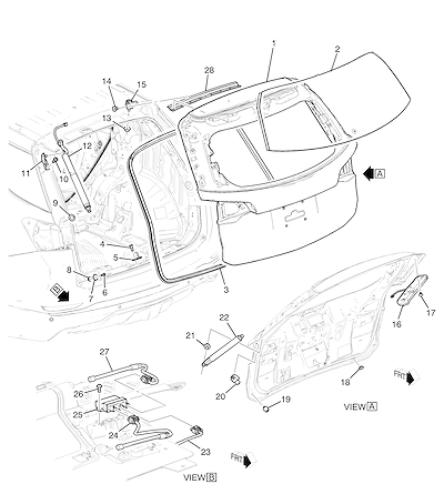 Imagem de Componentes físicos da tampa elevatória automática (2018–2021) XJ26