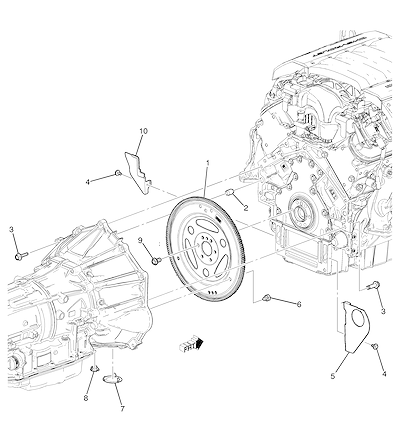 Imagem de Fixação do motor e transmissão automática com conversor de torque e tampas