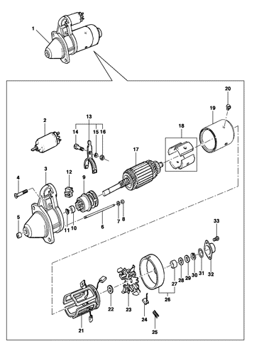 Imagem de Componentes do Motor de partida - Motor LM3