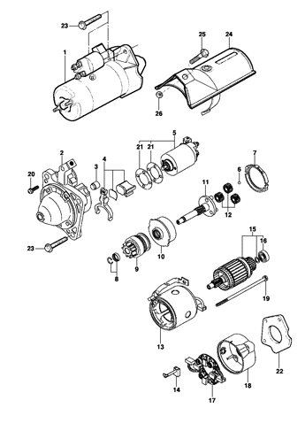 Imagem de Componentes do Motor de partida - Motor LJ6/LLK