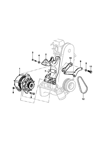 Imagem de Fixação do Alternador com direção hidraúlica - Motor LM3/LN2/LG1 