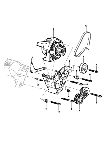 Imagem de Fixação do Alternador - Motor L35/LG3/LW9