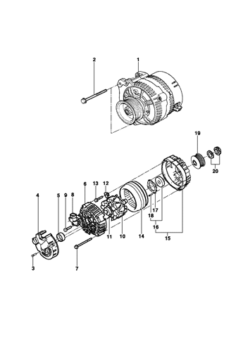 Imagem de Componentes do Alternador - Motor LJ6/LLK/LN2/LG1
