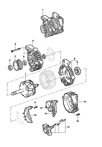 Imagem de Componentes do Alternador - Motor L35/LG3/LW9