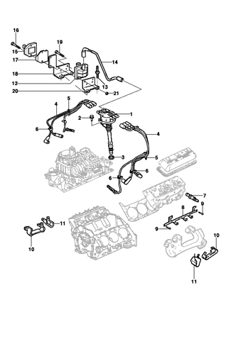 Imagem de Distribuidor, bobina, cabos e velas de ignição - Motor L35/LG3/LW9