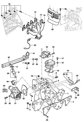 Imagem de Coletor de admissão e escape - Motor gasolina LN2/LG1
