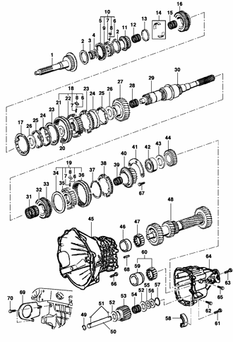 Imagem de Componentes da transmissão - Motor LJ6/L35 - Ano 1996/2001