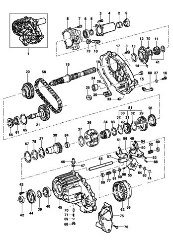 Imagem de Caixa de transferência e componentes - Tração 4X4