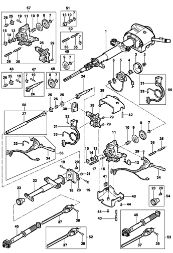 Imagem de Componentes da coluna regulável da direção