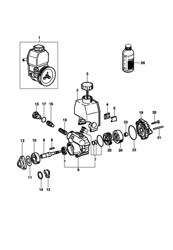 Imagem de Componentes da bomba da direção hidráulica ZF - Motor gasolina LM3