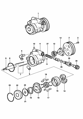 Imagem de Componentes da bomba da direção hidraúlica - Motor gasolina LN2/LG1