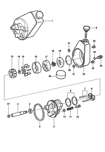 Imagem de Componentes da bomba da direção hidráulica - Motor gasolina L35/LG3/LW9