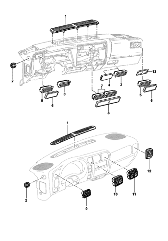 Imagem de Difusores de ar do painel de instrumentos