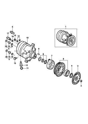 Imagem de Compressor do ar condicionado - Motor LK6/LJ6/LM3/LN2/LG1/LLK