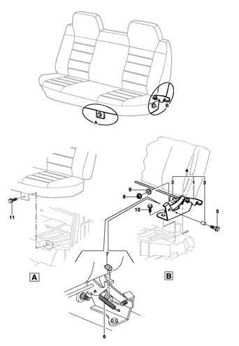 Imagem de Estrutura do banco traseiro - Pick-up cabine dupla