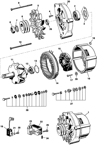 Imagem de Alternador Bosch 75A - Motor diesel L4A Maxion