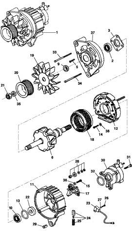 Imagem de Alternador Bosch 55A - Motor diesel LAA5 MWM