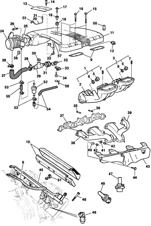 Imagem de Coletor de admissão e escape - Motor gasolina LDX