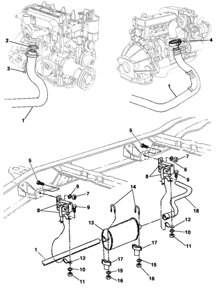Imagem de Sistema de escapamento - GMC 6100 - 6150