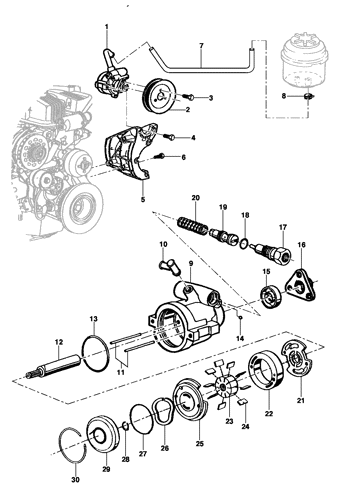 Imagem de Bomba da direção hidráulica - Motor gasolina LDX