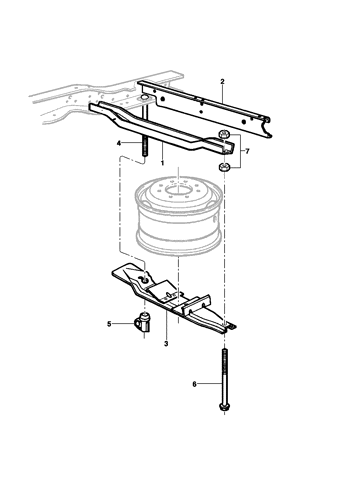 Imagem de Suporte da roda reserva - GMC 6.100 - 6.150